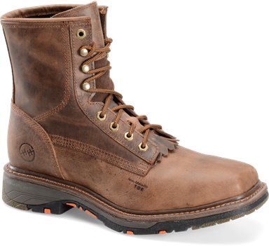 Chestnut Double H Boot 8In  Workflex Wide Square Composite Toe Lacer